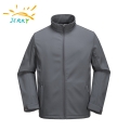 Basic design grå färg man softshell jacka i plus storlek
